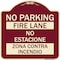 Signmission No Parking Fire Lane No Estacione Zona Contra Incendio Heavy-Gauge Alum, 18" x 18", BU-1818-23633 A-DES-BU-1818-23633 - alternate 1